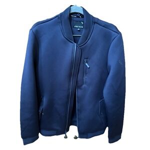STONE‎ FALCON Black Jacket Front Zip Closure 3 Pockets Size Medium Mens